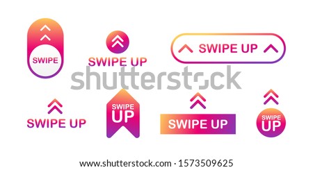 Swipe up icon set isolated on background for stories design. Vector stock illustration