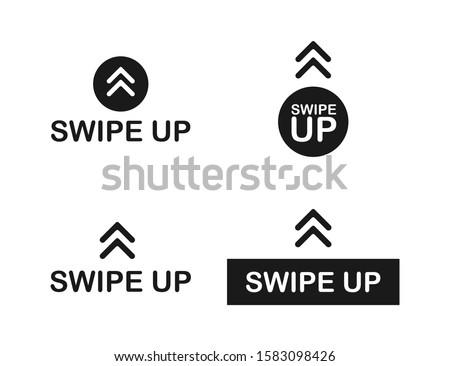 Swipe up icon set isolated on background for stories design. Vector stock illustration