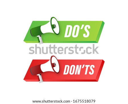 Dos and Donts like thumbs up or down. flat simple thumb up symbol minimal round logotype element set graphic design isolated on white. Vector stock illustration.