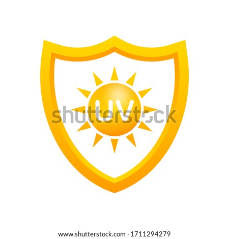 Uv protection. Sun icon symbol. Danger symbol. Uv radiation. Vector stock illustration.