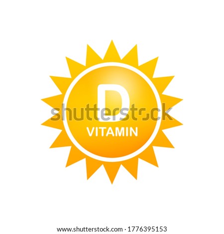 Vitamin D Icon with Sun. Vector stock illustration. Foto stock © 