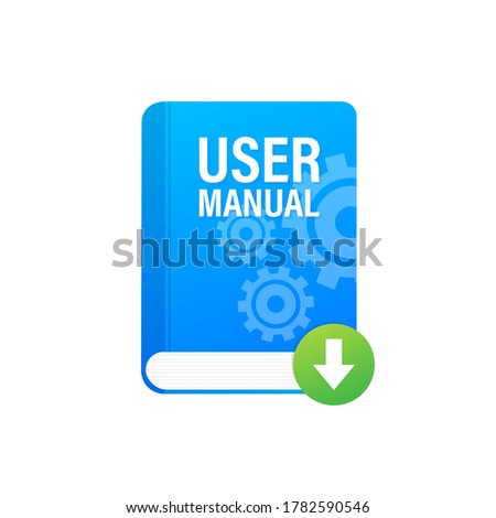 Download User manual book illustration in flat style. Vector illustration.