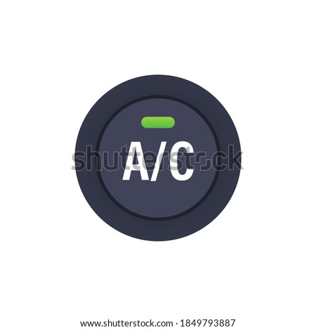 Car air condition button on white background. Vector stock illustration.