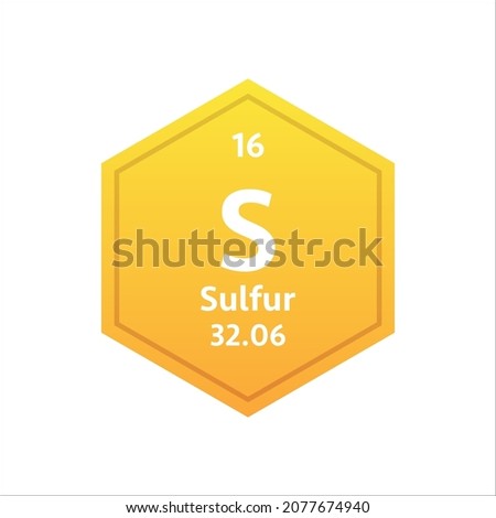 Sulfur symbol. Chemical element of the periodic table. Vector stock illustration Сток-фото © 