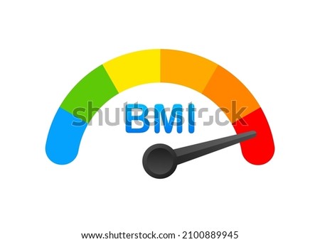 Indikator bmi on white background. Chart concept. Vector icon.