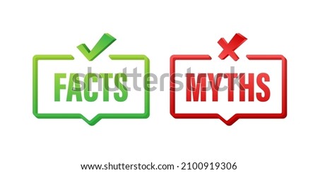 Myths facts. Facts, great design for any purposes. Vector stock illustration.