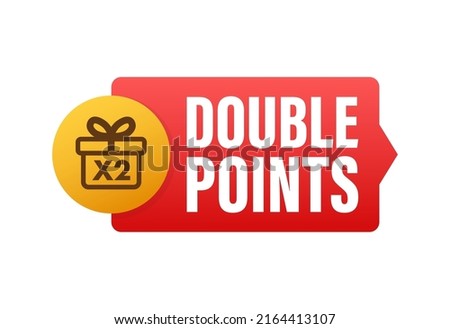 Flat icon with red double points for promotion design. Vector illustration design