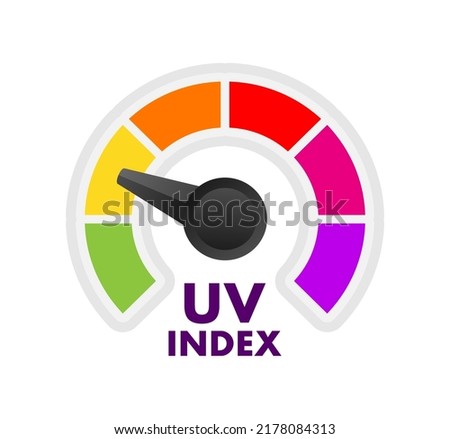 UV index level sun. numbers solar protection. Vector illustration.