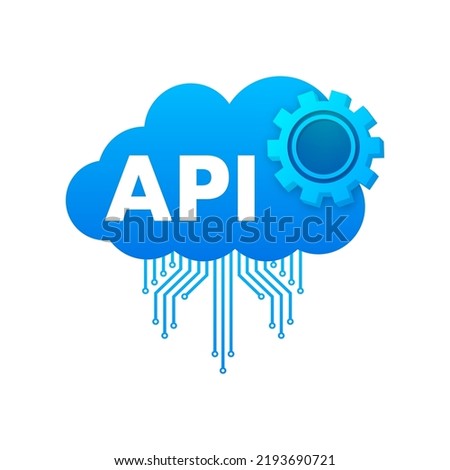 Cloud API - application programming interface. Internet network. Vector stock illustration.