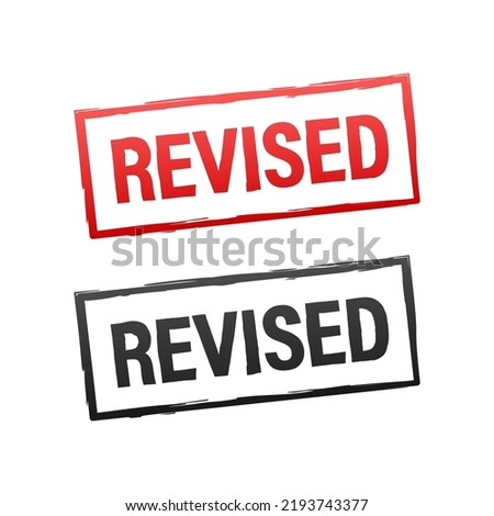 Revised stamp sign grunge style. Vector stock illustration.