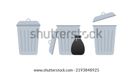 Trash can garbage dustbin. Vector stock illustration.