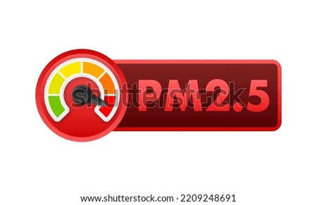 Air Pollution icon, PM 2,5. Prevention sign. Vector stock illustration.
