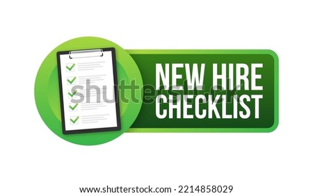 New hire checklist. Hiring Process icon. Vector stock illustration.