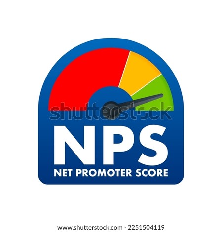 NPS - Net promoter score sign, label. Vector stock illustration.