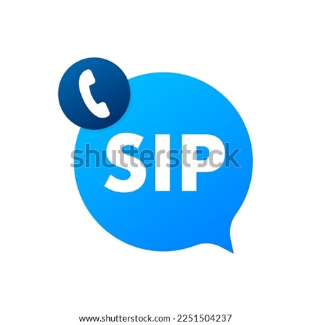 Sip call icon, sign, label. Vector stock illustration