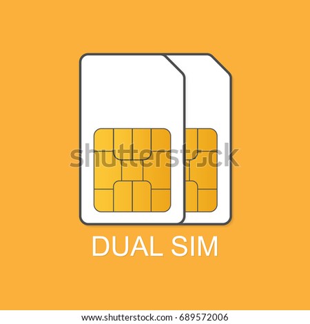 Dual SIM icon sign. Double SIM card symbol vector illustration.