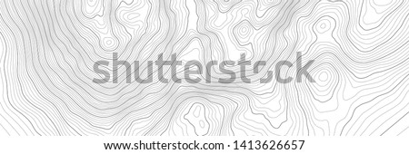 The stylized height of the topographic contour in lines and contours. The concept of a conditional geography scheme and the terrain path. Vector illustration.