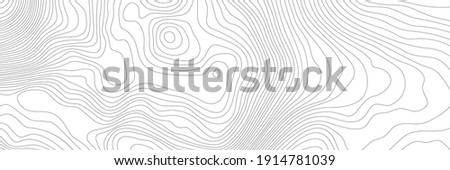 Black on white contours vector topography stylized height of the lines. The concept of a conditional geography scheme and the terrain path. Ultra wide size. Map on land vector terrain Illustration.