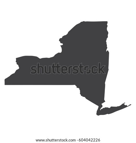 New York state map in black on a white background. Vector illustration