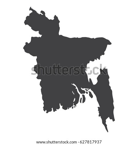 Bangladesh map in black on a white background. Vector illustration