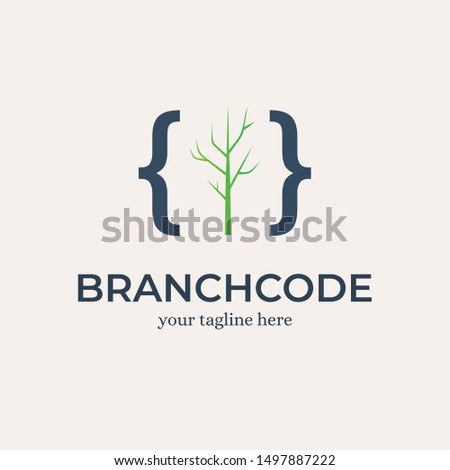 Branch Code Logo Design Template Inspiration - Vector