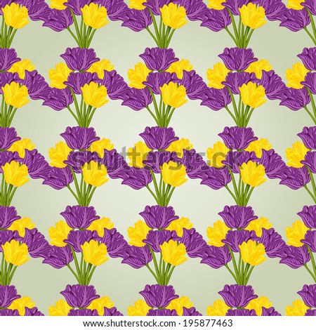 Vector seamless pattern colorful flower tulips. Floral decoration backdrop  for your design