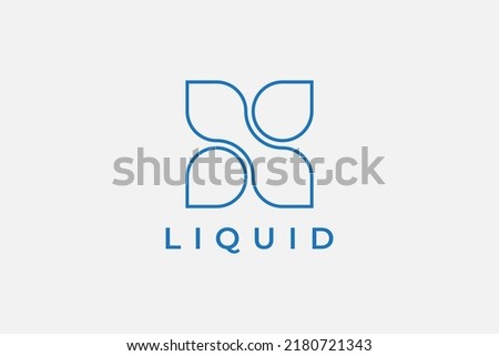 Square Line Initial Letter N Water Drop Business and branding Logo Vector Foto stock © 