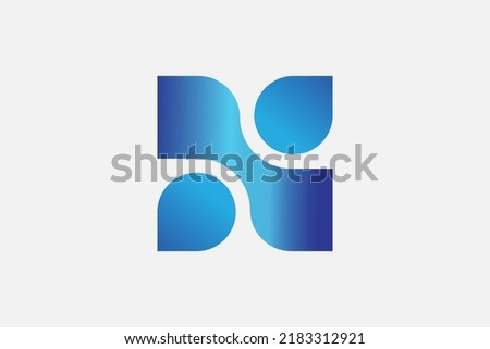 Square  Initial Letter N Water Drop Business and branding Logo Vector Foto stock © 