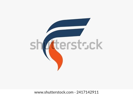 Initial Letter F Wave Icon Vector Logo Template. Usable for Universal Modern Logo that Related with Letter F, wave, etc. Flat Vector Logo Design Template Element. 