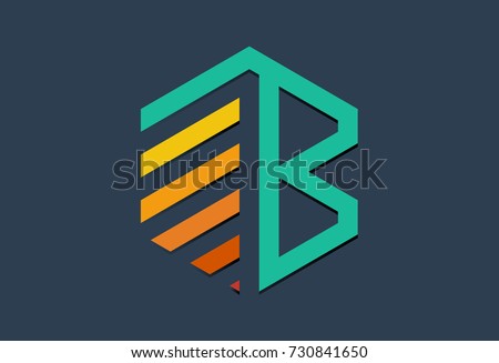 hexagonal logo letter b