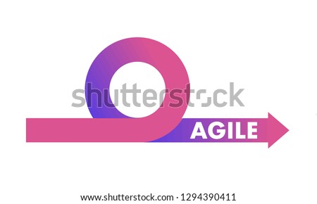 Agile development methodology icon vector illustration. Agile Life Cycle Icon Vector. Flexible developing process logo. T-shirt print.