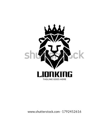 Lion King Abstract Logo - Polygonal Lion Head Vector