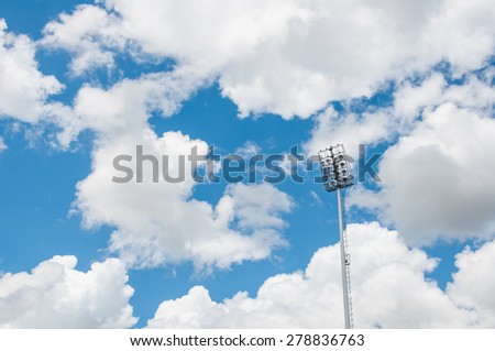 Light stadium or Sports lighting against blue sky