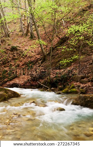 Waterfall Jur-Jur. Most full-flowing waterfall in the Crimea.