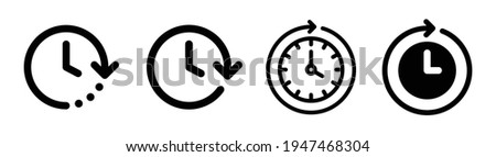Future next events vector icon isolated on white background. Clock go forward in time.
