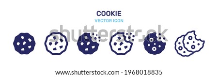 Cookie icon vector isolated on white background.