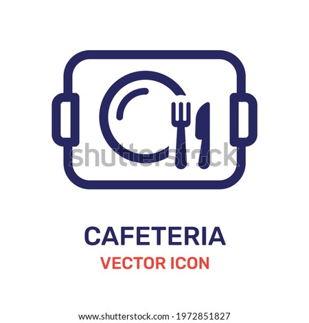 Meal in cafeteria icon. Vector illustration