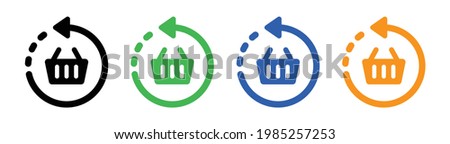 Return order. Isolated icon on black and white background. Commerce vector illustration