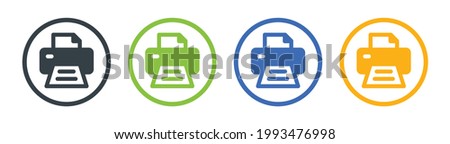 Paper desktop printer icon vector illustration.