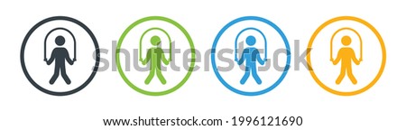 Man jumping with skipping rope icon vector illustration