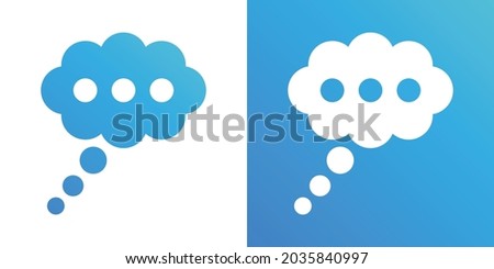 Thinking bubble icon. Thought cloud icon.
