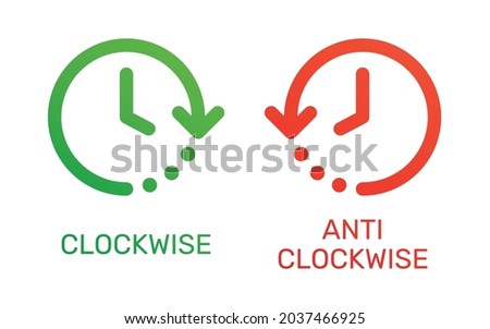 Rotate clockwise and anti clockwise icon isolated on white.