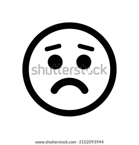 Sad emoticon. Depressed emoji icon. Mood and feeling concept