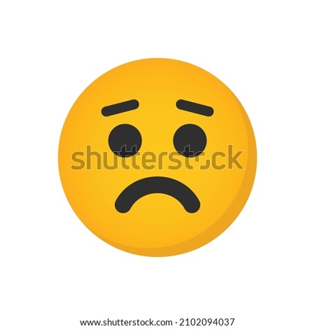 Disappointed emotion icon. Sad emoji icon vector illustration.