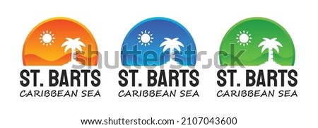 St. Barts logo design set. Saint Barthelemy 