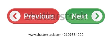 Next and Previous Buttons. Vector illustration