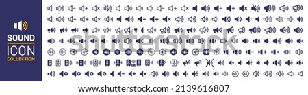 Sound icon collection. Volume icon vector. Loudspeaker icon vector isolated on white background.