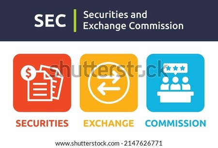 SEC stands for Securities and Exchange Commission. Vector illustration