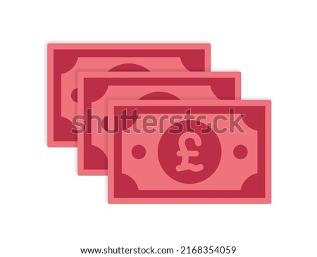 British sterling pound banknotes icon vector illustration.