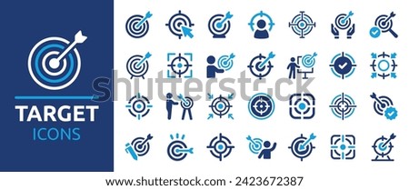 Target icon set. Goal, achievement and success symbol collection.